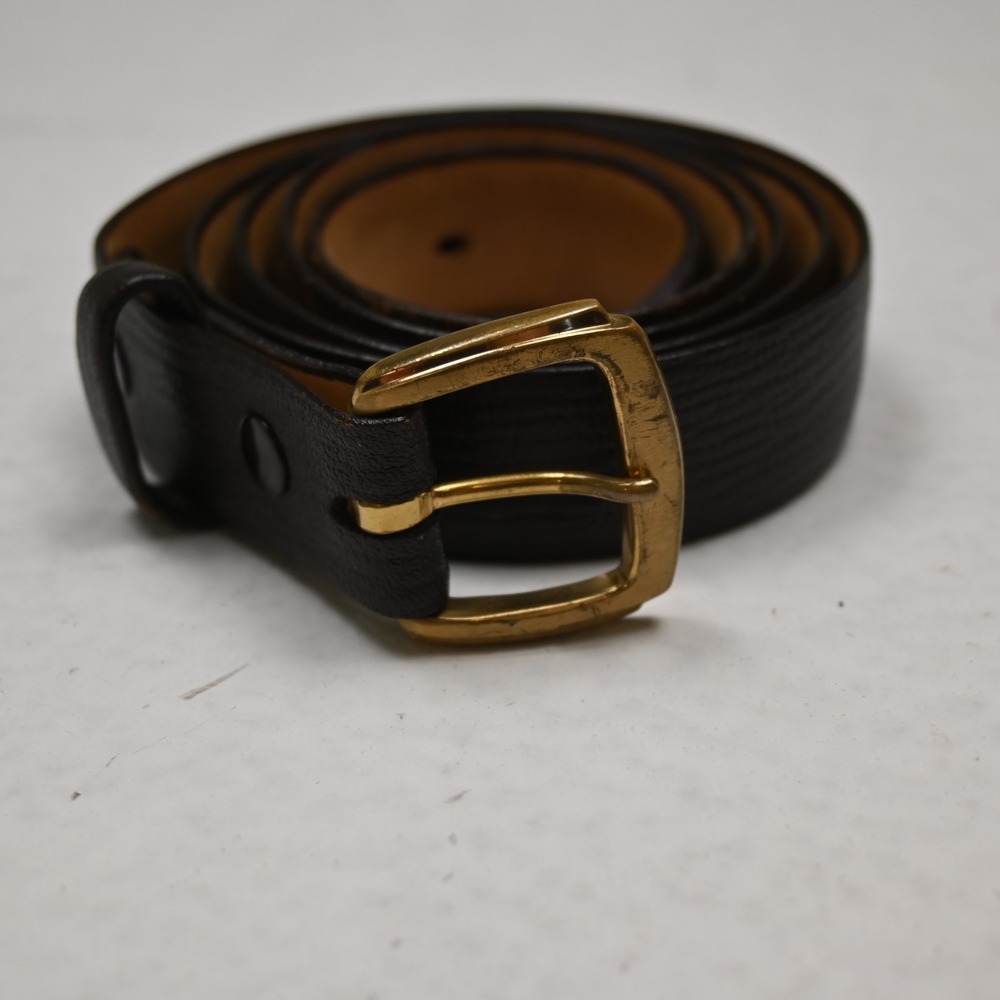 Vtg Hickok Pioneer 36 Brown Sealskin on‎ Sueded Cowhide Solid Bronze Buckle Belt